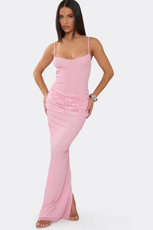 Strappy Lacy Maxi Dress - EGO