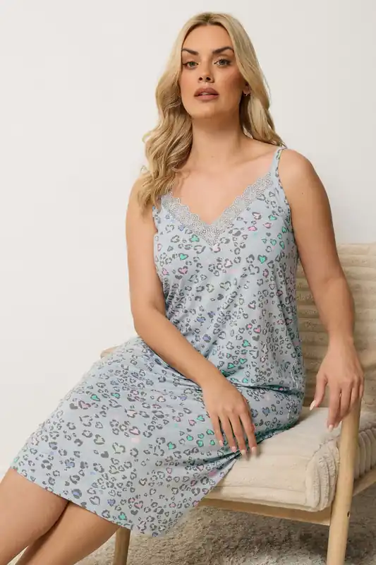 Leopard Print Soft Touch Chemise Nightdress - Yours