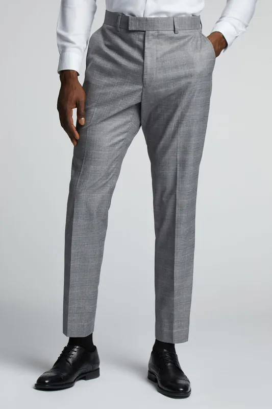 Grey Subtle Check Trousers - Antique Rogue
