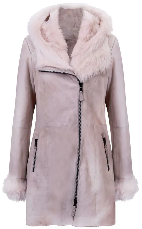 Suede Merino Sheepskin Coat-Samara