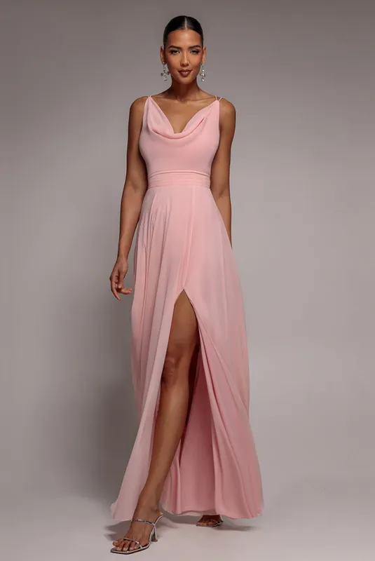 Chiffon Cowl Twisted Rope Strap Lace - Goddiva