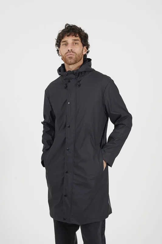 Rubberised Hooded Parka Style Jacket - Brave Soul