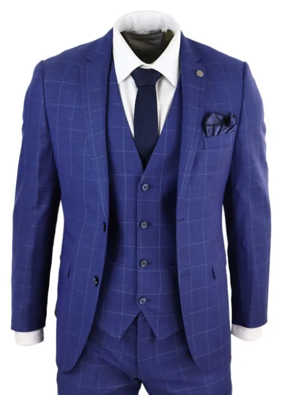 3 Piece Check Vintage Retro Suit - Infinity Leather