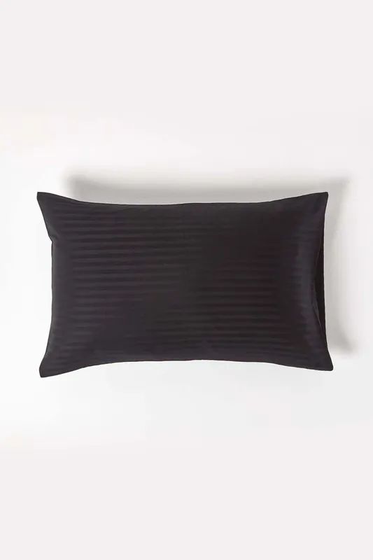 Egyptian Cotton Satin Stripe Housewife Pillowcase 330 TC - Homescapes