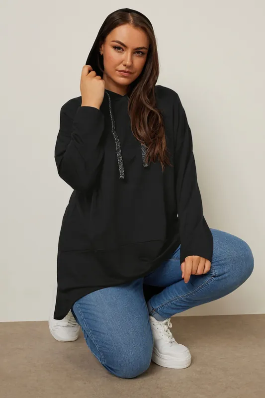 Metallic Drawstring Hoodie - Yours