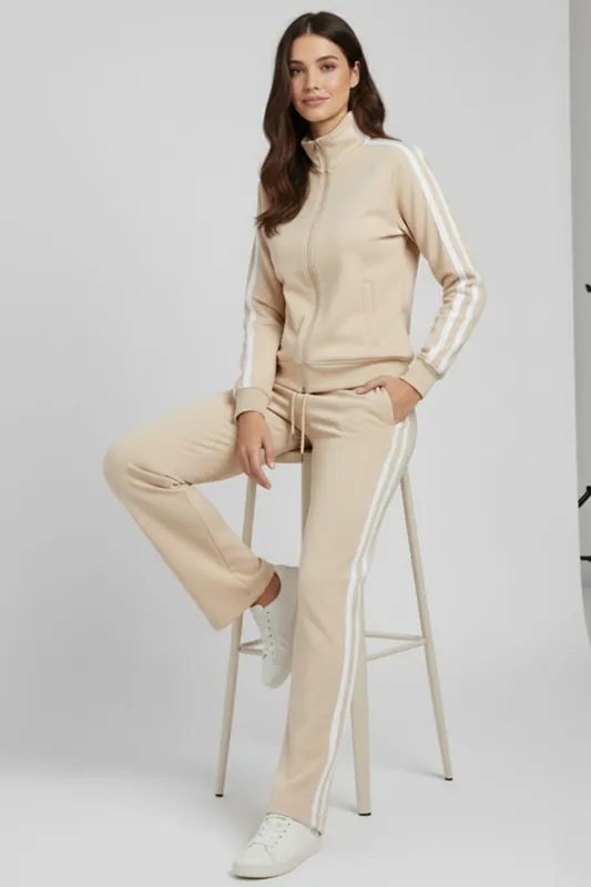 Contrast Tape Tracktop and Jogger Set - Two Piece