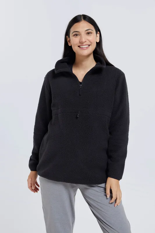 Maternity Pullover Half Zip Cosy Sherpa Fleece - Mountain Warehouse