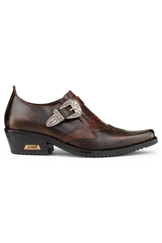 Leather Winklepickers Cowboy Cuban Biker Shoes - Infinity Leather