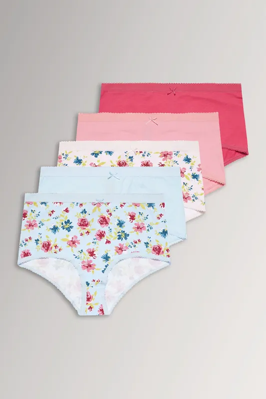 5 Pack Floral Full Briefs - Yours