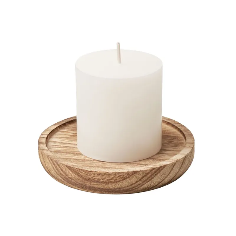 Pentas Round Wooden Scented Candle - MidOcean