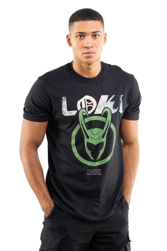 Loki Emblem Cotton Mens T-Shirt Black