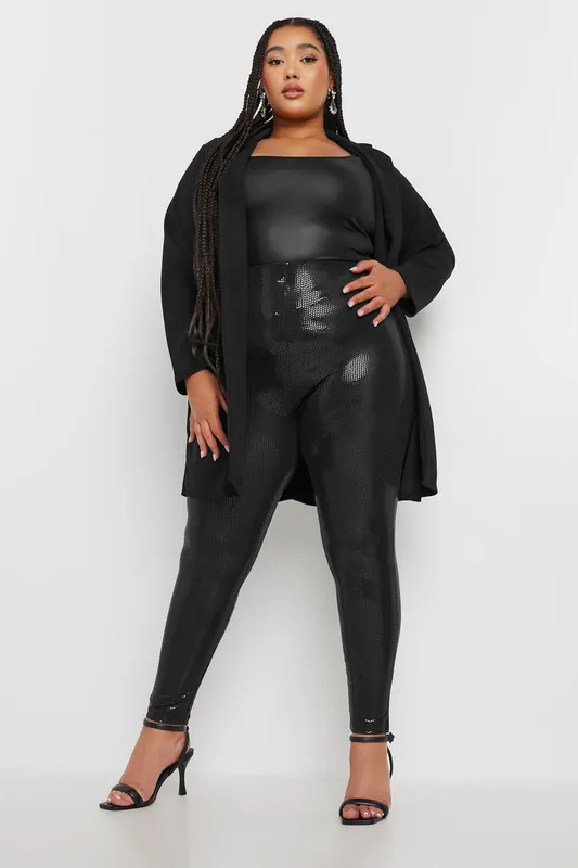 Sequin Detail Leggings - Yours