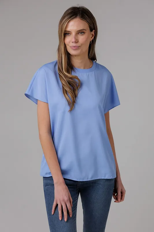 Crew Neck Short Sleeve Crepe Top - French Connection