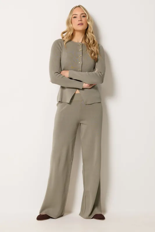 Tall Knitted Wide Leg Trousers - Long Tall Sally