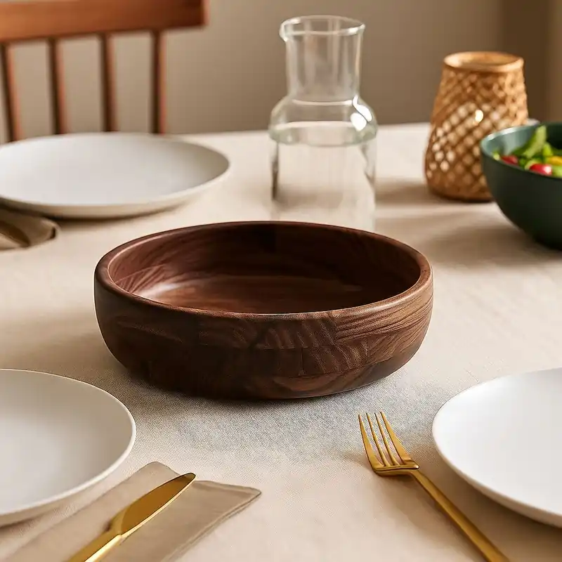 Rosi Small Round Sheesham Wood Salad Bowl - Orsina
