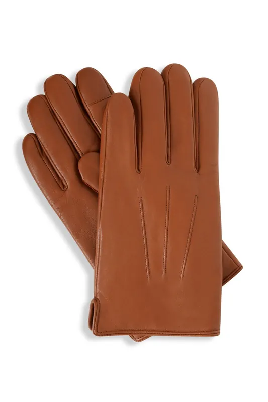 Gift Boxed Tan Real Leather Gloves - Barneys Originals