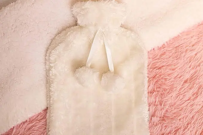 Fluffy Hot Water Bottle Cover with 2 litre hot water bottle - Marco Paul