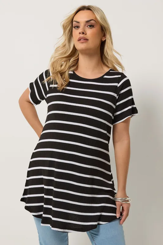 Stripe Swing Crew Neck Top - Yours