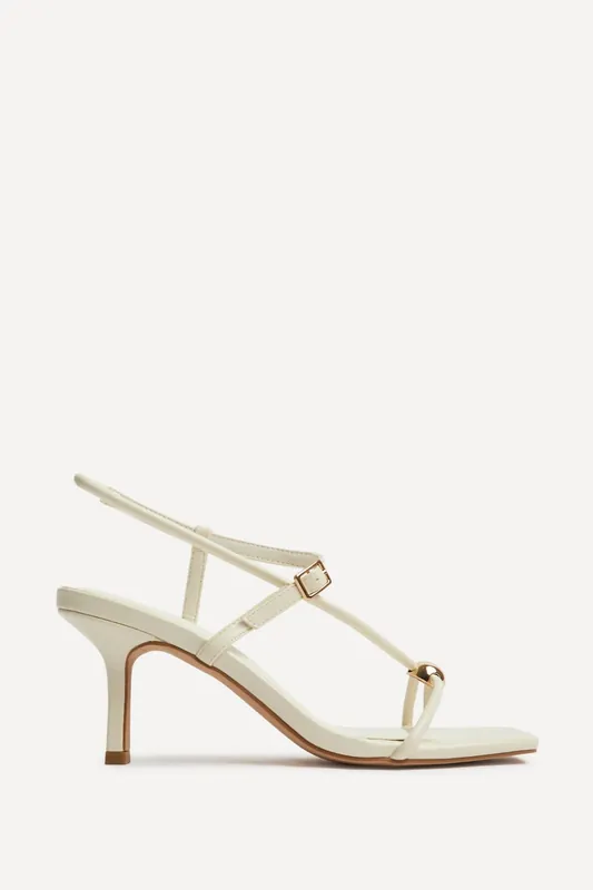 Immersed White Heeled Sandals - Linzi
