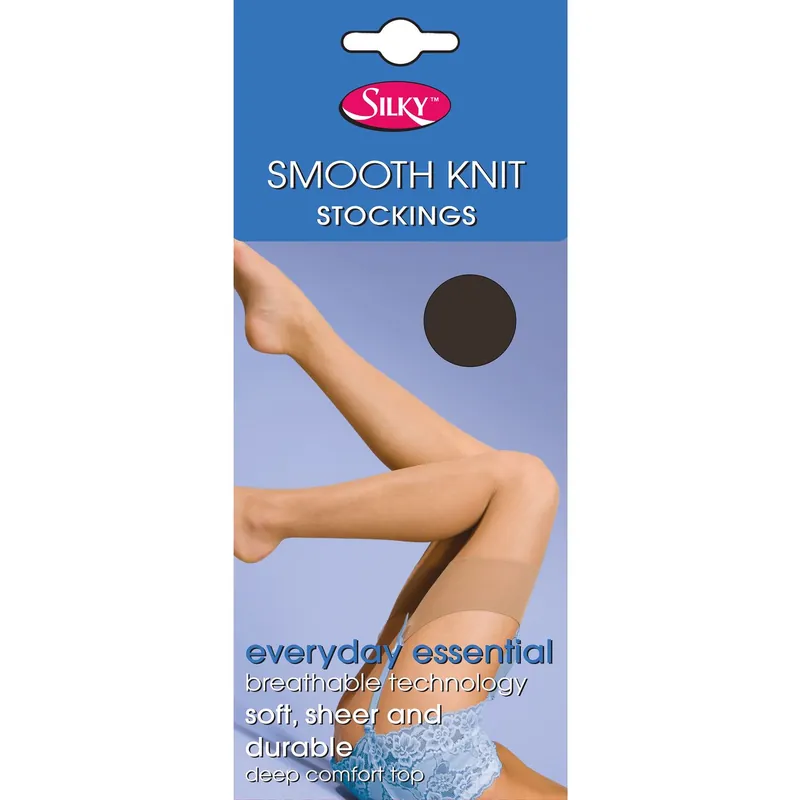 Smooth Knit Stockings (1 Pairs) - Silky