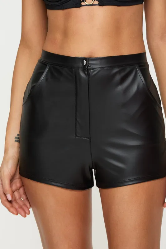 Plain PU Shorts - Ann Summers