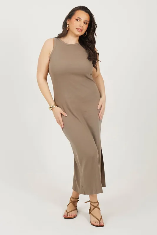 Curve Crew Neck Bodycon Midi Dress - Brave Soul