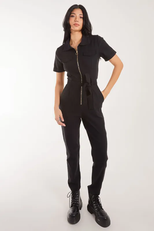 Zip Front Boilersuit - Pink Vanilla