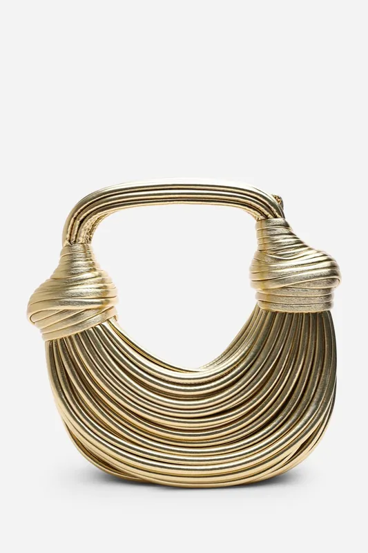 'Blossom' Curved Metallic Shoulder Bag - Where's That From