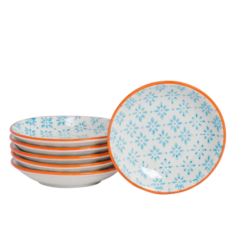 Hand-Printed Sauce Dishes - 10cm - Pack of 6