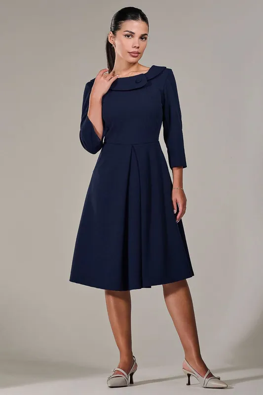 Petite Button Collar Dress - Jolie Moi