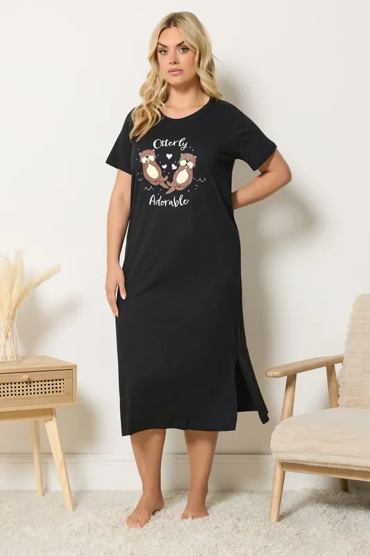 Otterly Adorable' Midaxi Nightdress - Yours
