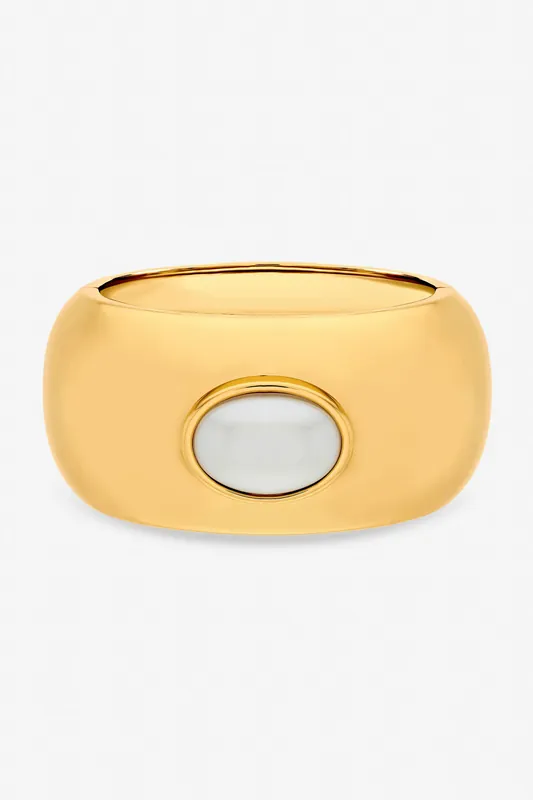 Gold Plated and Pearl Statement Cuff - Mood