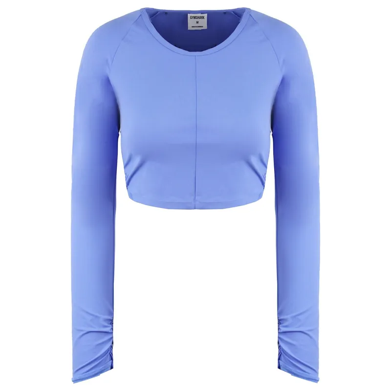 Long Sleeve Blue Crop Top - Gymshark