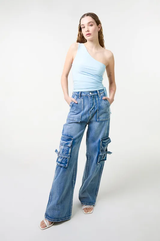 Blue Asymmetric Top - Pink Vanilla