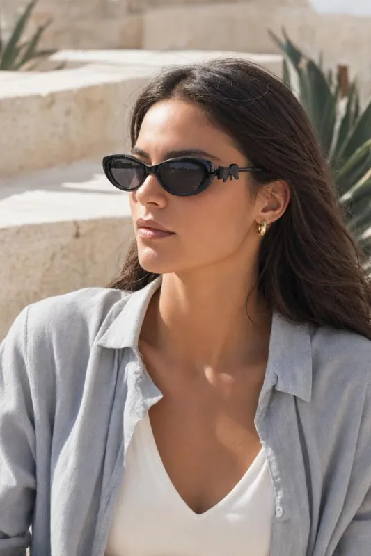 Bow Side Detail Sunglasses - Removeable Bow