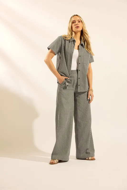 Tall Stripe Wide Leg Trousers - Long Tall Sally