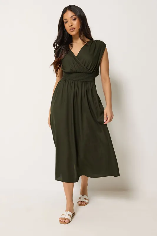 Petite Wrap Midi Dress - PixieGirl