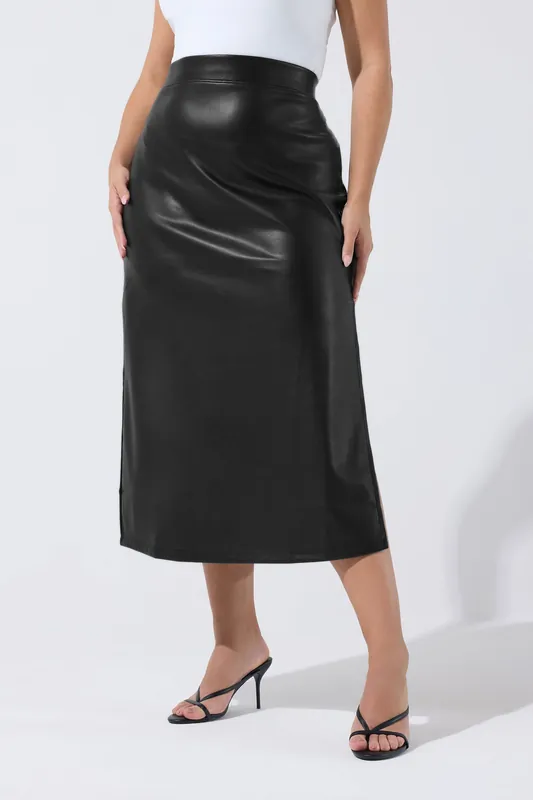 Faux Leather Maxi Skirt - Yours