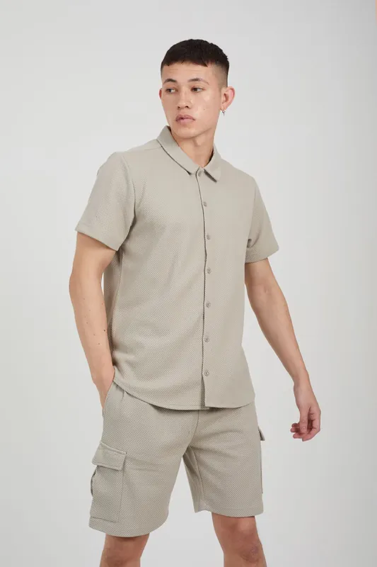 Short Sleeve Textured Shirt - Brave Soul