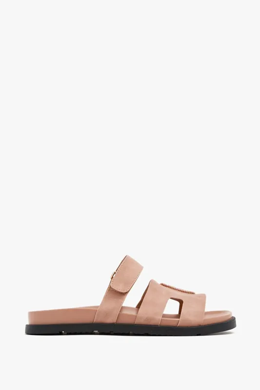 Emmy Dusky Pink Faux Nubuck Sandals - Linzi