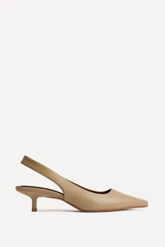 Reign Taupe Faux Leather Court Heels - Linzi