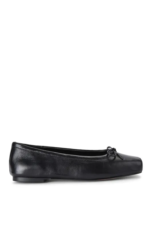 Eleve Black Leather' Leather Flats - STEVE MADDEN
