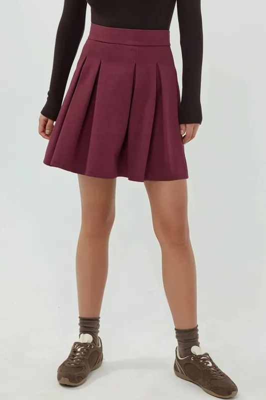 Pleated Mini Skirt with Zipper Closure - Hiccup