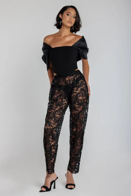 Barrell Leg Scalloped Hem Trouser - Goddiva