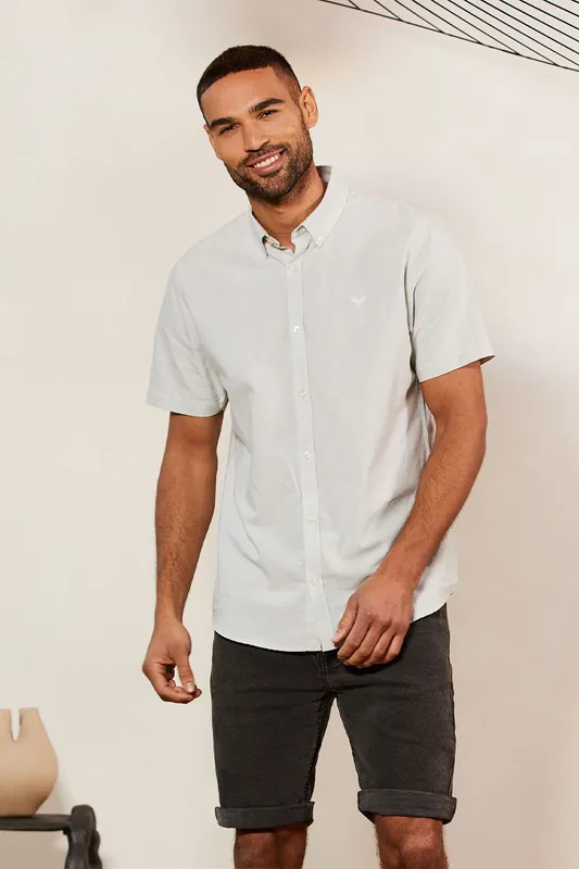 Oxford Cotton 'Inferno' Short Sleeve Shirt - Threadbare