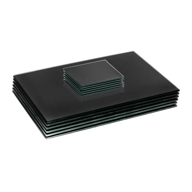 12pc Glass Placemats & Square Coasters Set - 30 x 20cm Protection Mats