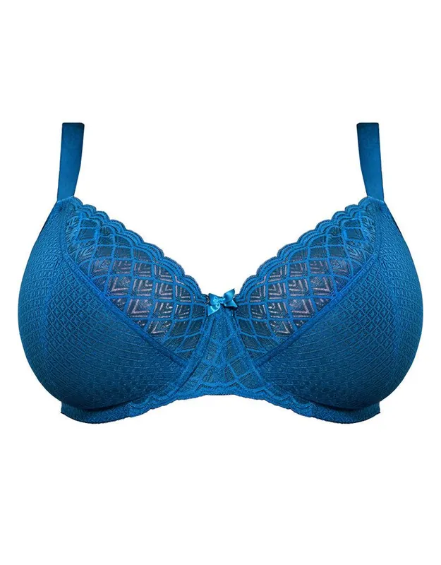 Viola Geo Stretch Lace Balcony Bra - Flirtelle