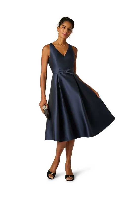 Bow Mikado Fit Flare Dress - Adrianna Papell