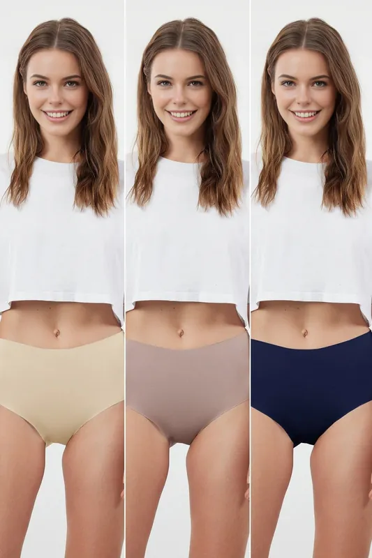 3 Pack Seamless High Waist Knitted Briefs - WOVCOR