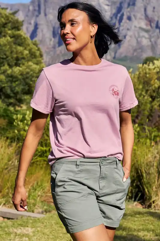 Explore The Outdoors' Lightweight Short Sleeve Loose Fit Cotton Tee - Mountain Warehouse